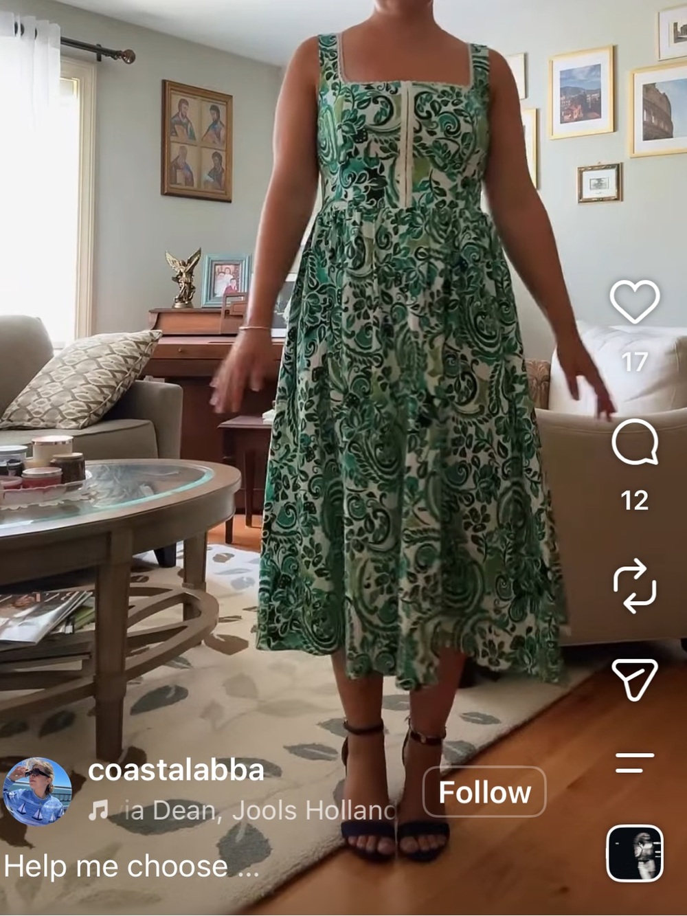 Avec Les Filles Green Paisley Fit-and-Flare Sundress, NWT